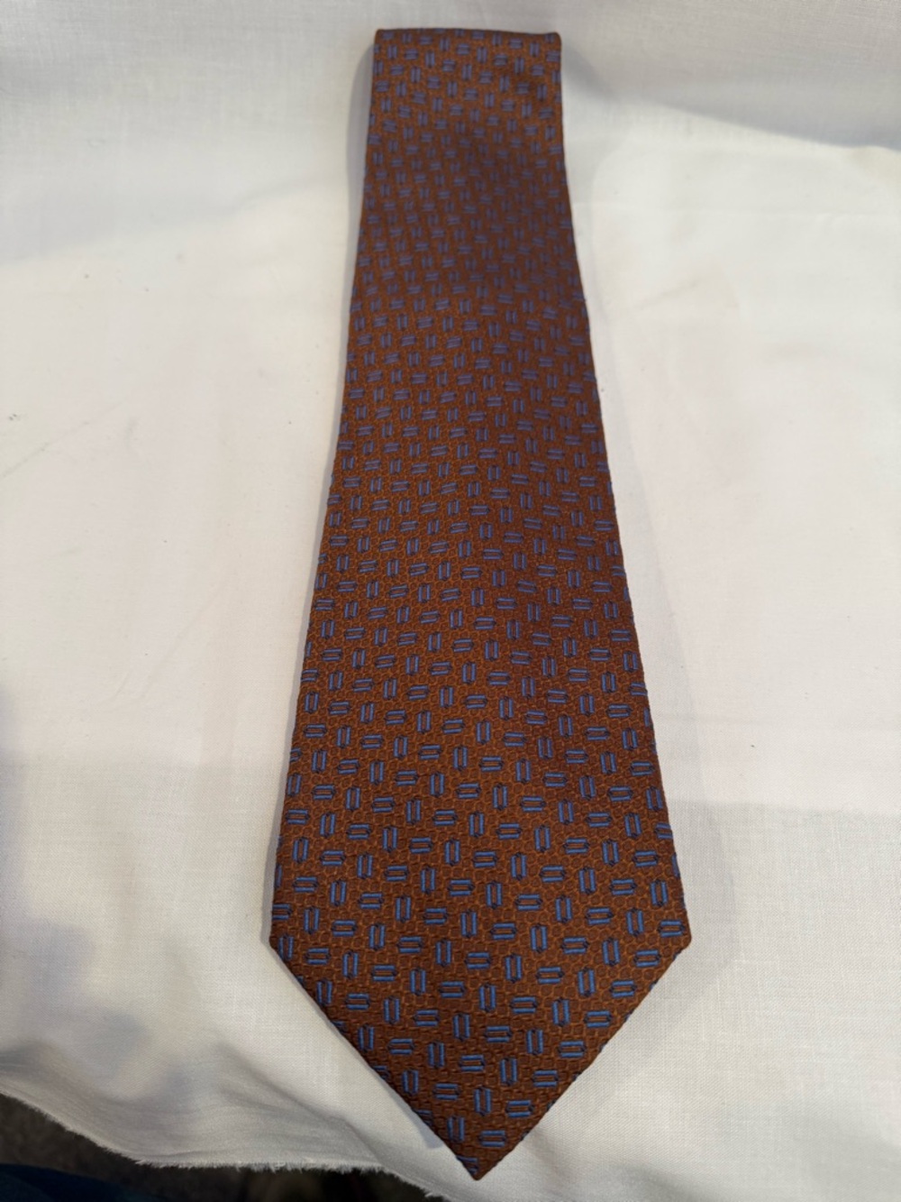 Men's Brown Micro-Pattern Silk Tie